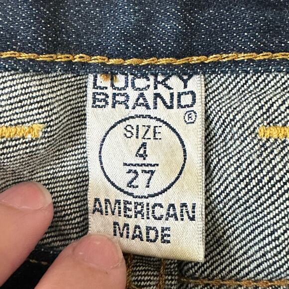 Lucky Brand Low Rise Flare Jeans, Size 4, Dark Blue Denim, Bell Bottoms - Picture 6 of 8